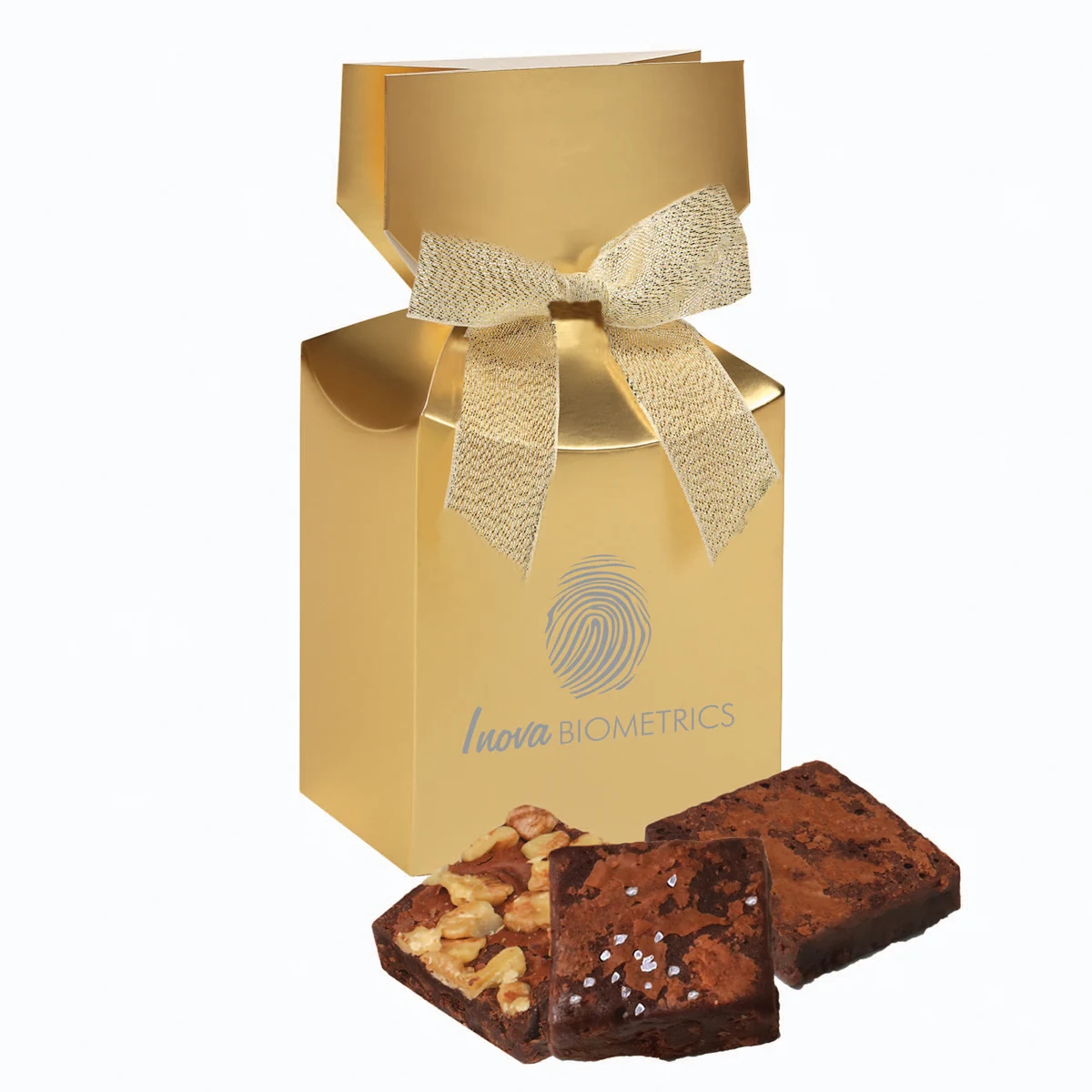 Gourmet Brownies in Gold Premium Delights Gift Box 1