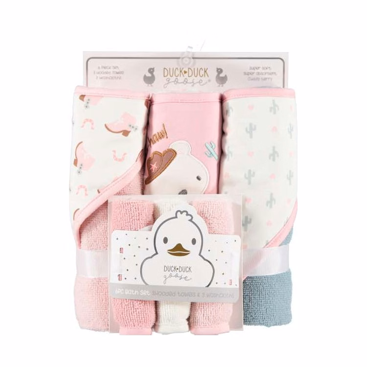Girls' Bath Sets - Pink Flower 6Pk