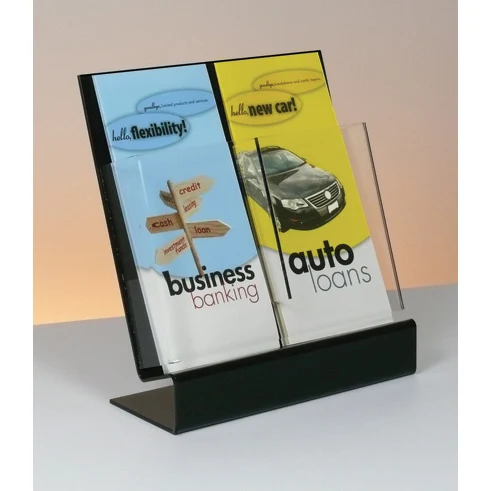 Slant Back Double Brochure Holder for 4"w Brochure 1