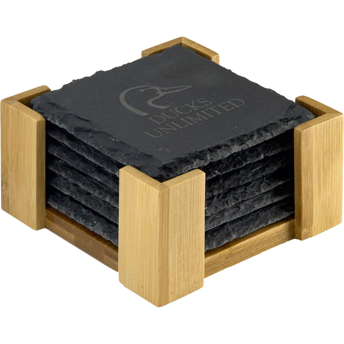 6 Pc. Slate Coaster Set with Wood Stand 1