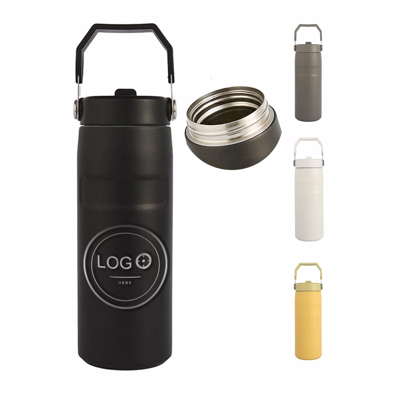 16 oz Stainless Steel Insulated Water Bottle with Flip Straw