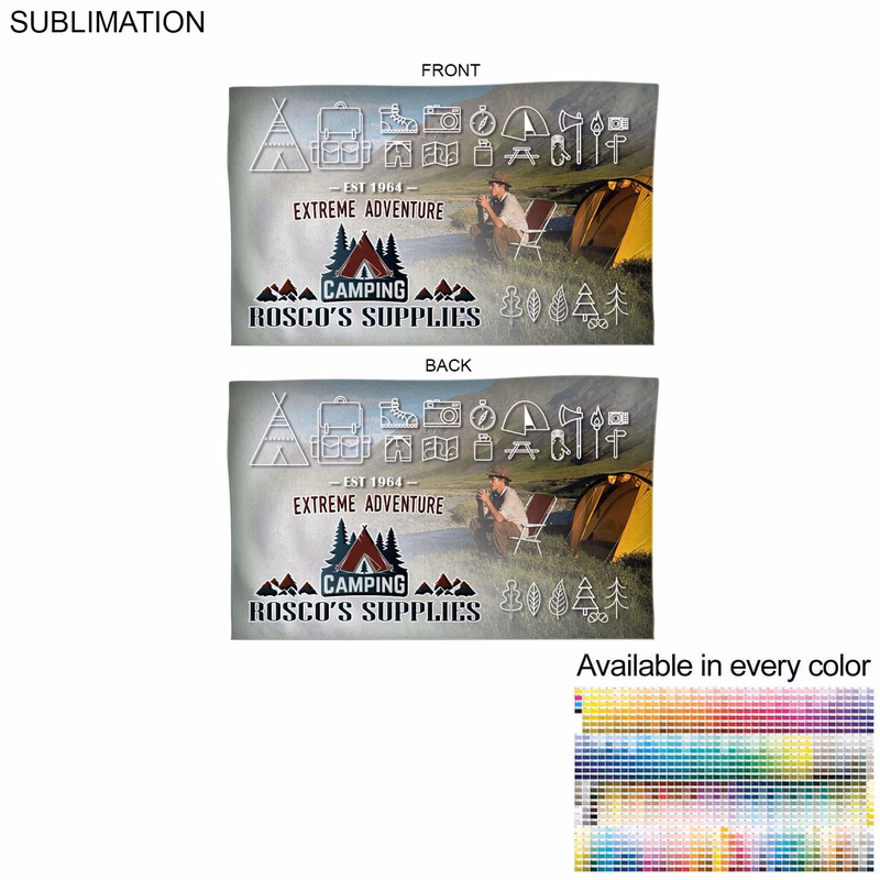 Microfiber Dri-lite Terry Branding Towel, 15x25, Sublimated Edge to Edge 2 sides