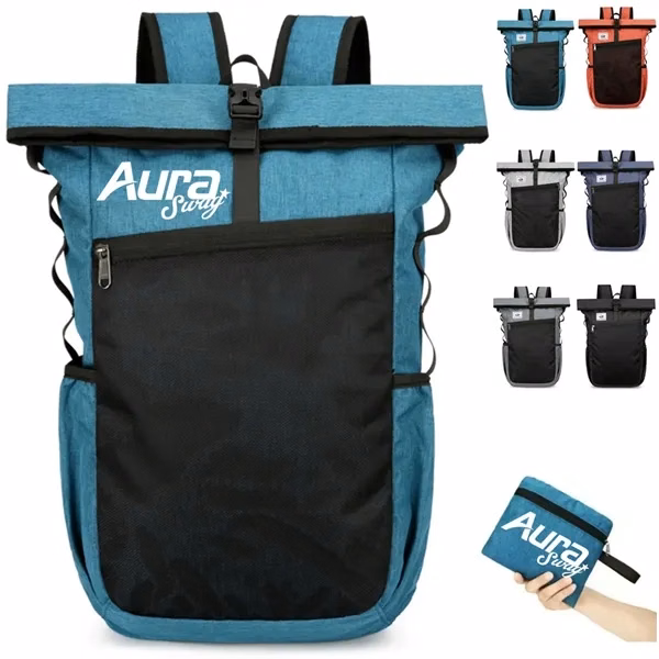 Custom Large Capacity Eco-Friendly Foldable Backpack — Corporate Travel Business Bag