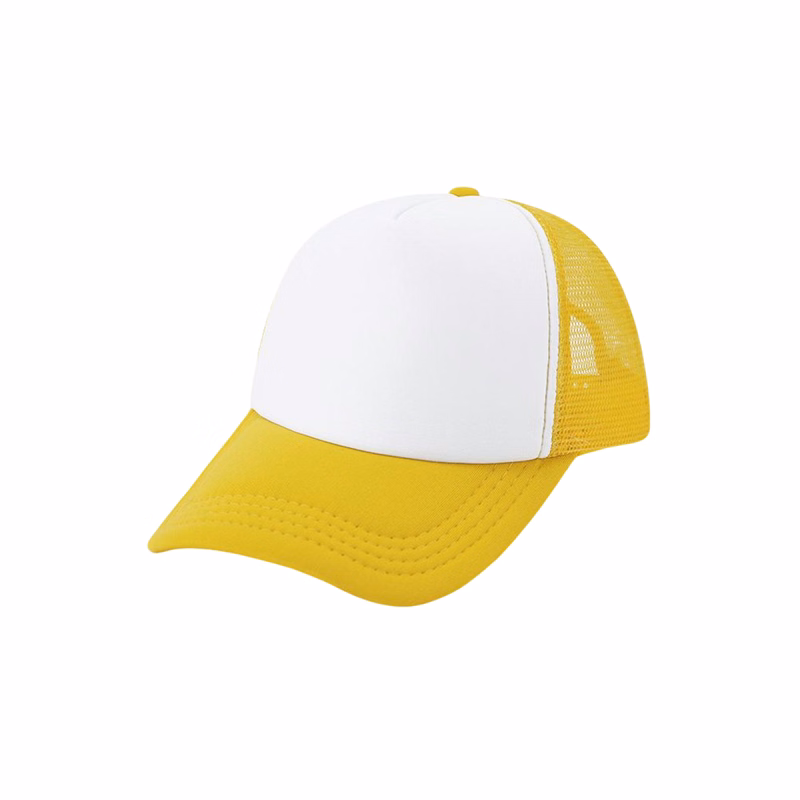 Sponge Mesh Back Trucker Cap With Plastic Snapback