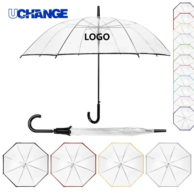 Clear Bubble Dome Umbrella with Hook Handle Rain Shield 1