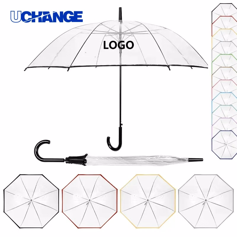 Clear Bubble Dome Umbrella with Hook Handle Rain Shield
