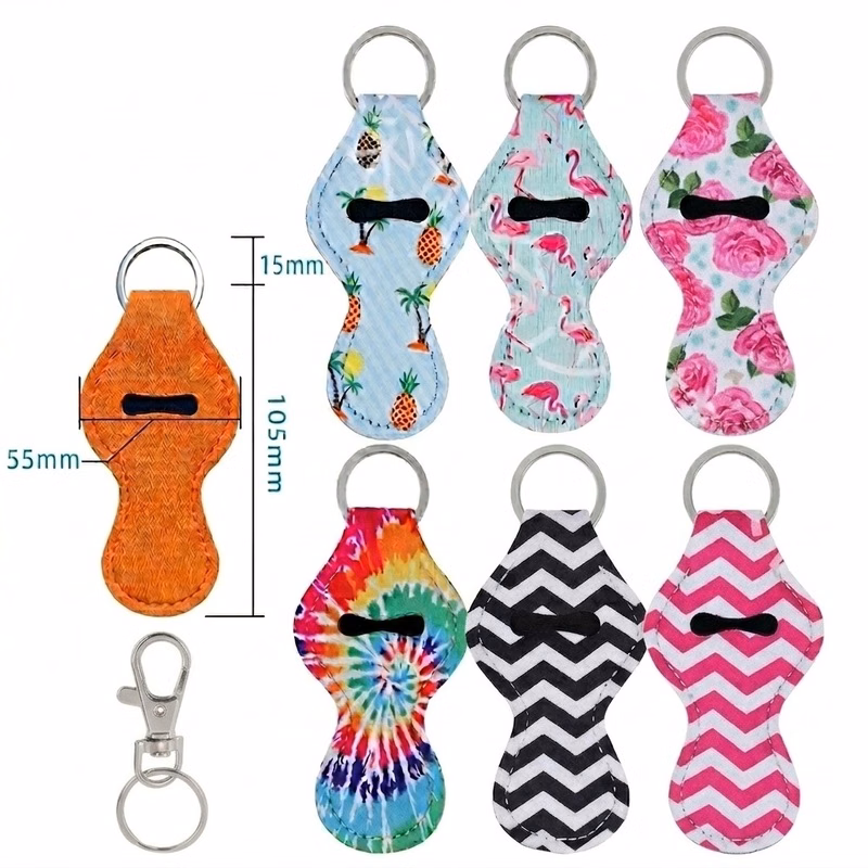 Full-Color Neoprene Lip Balm Holder W/ Keychain