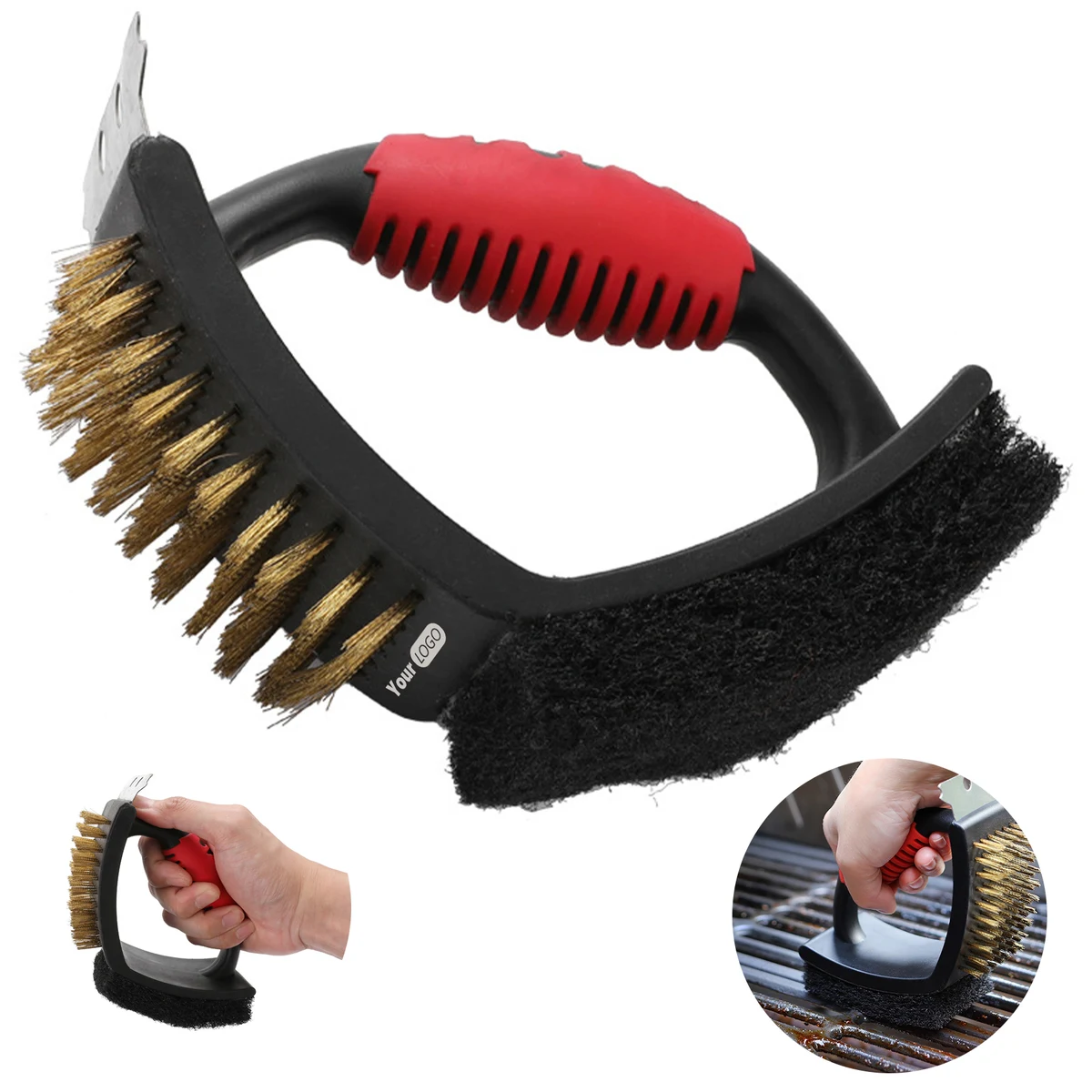 Brass Outdoor Multifunctional Barbecue Cleaning Brush 1