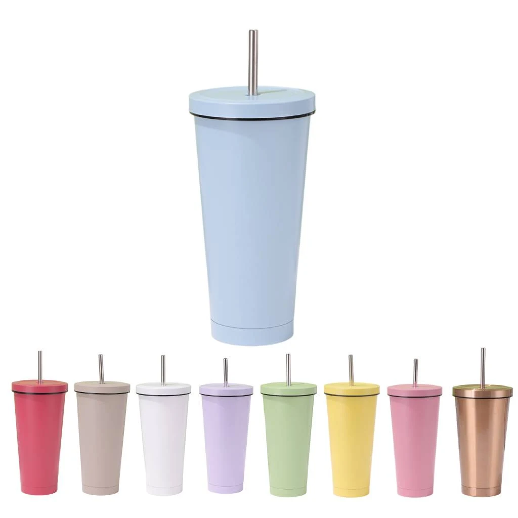 24 oz Stainless Steel Tumbler W/ Straw 1