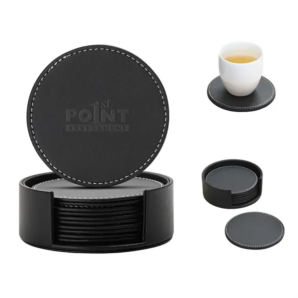 Round Leather Coaster Set 1