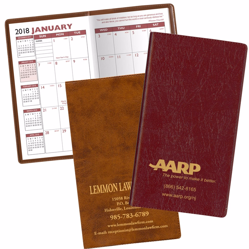 Executive Vinyl Monthly Pocket Planner