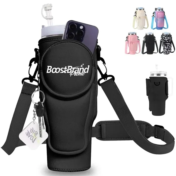 Custom Thermal Water Bottle Carrier with Zippered Pockets — Outdoor Promo 1