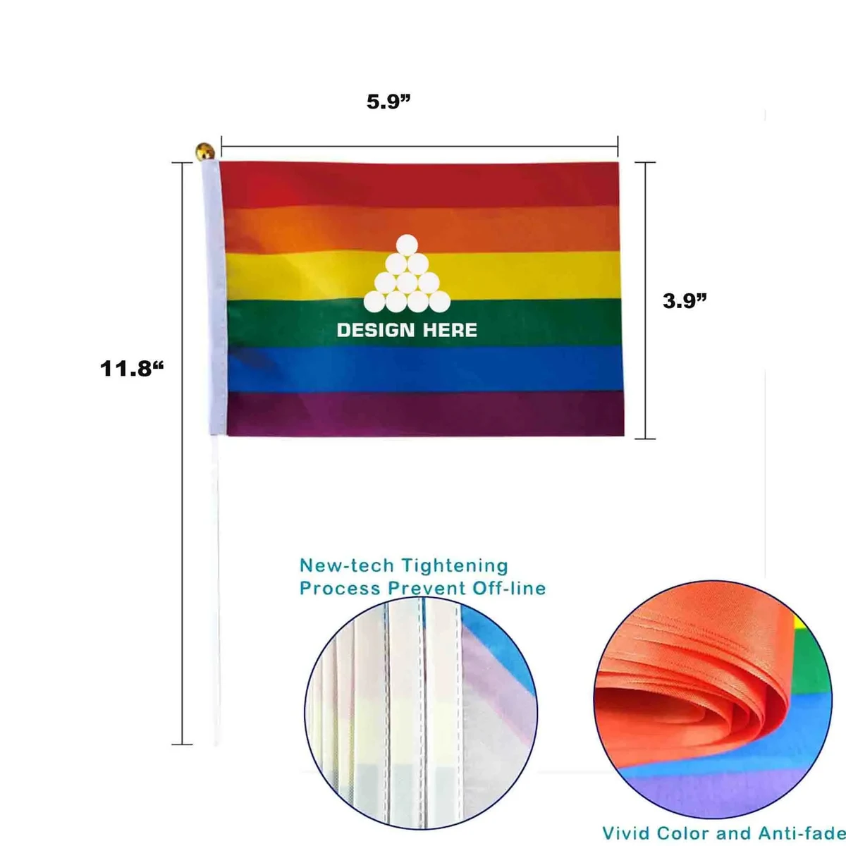 Rainbow Polyester Pride Flag 1