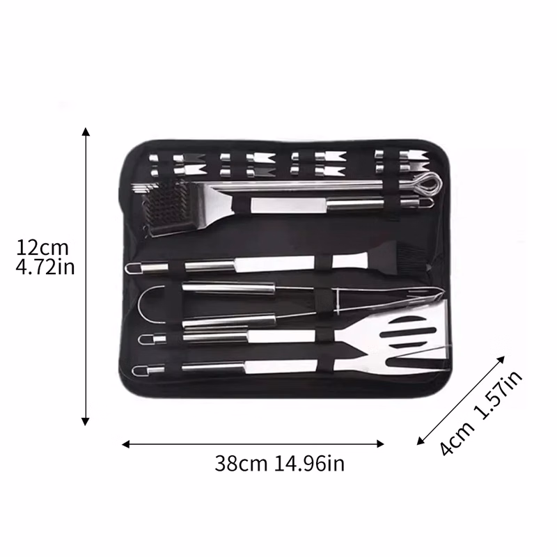 Stainless Steel BBQ Tool Set with Portable Case