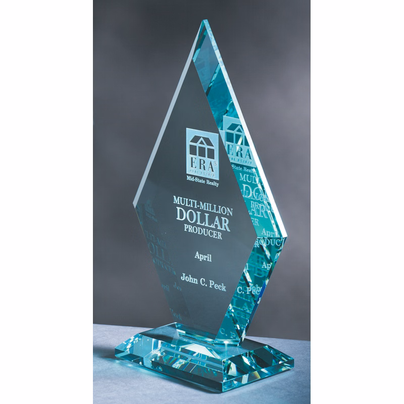 11" Jade Glass Grand Diamond Award