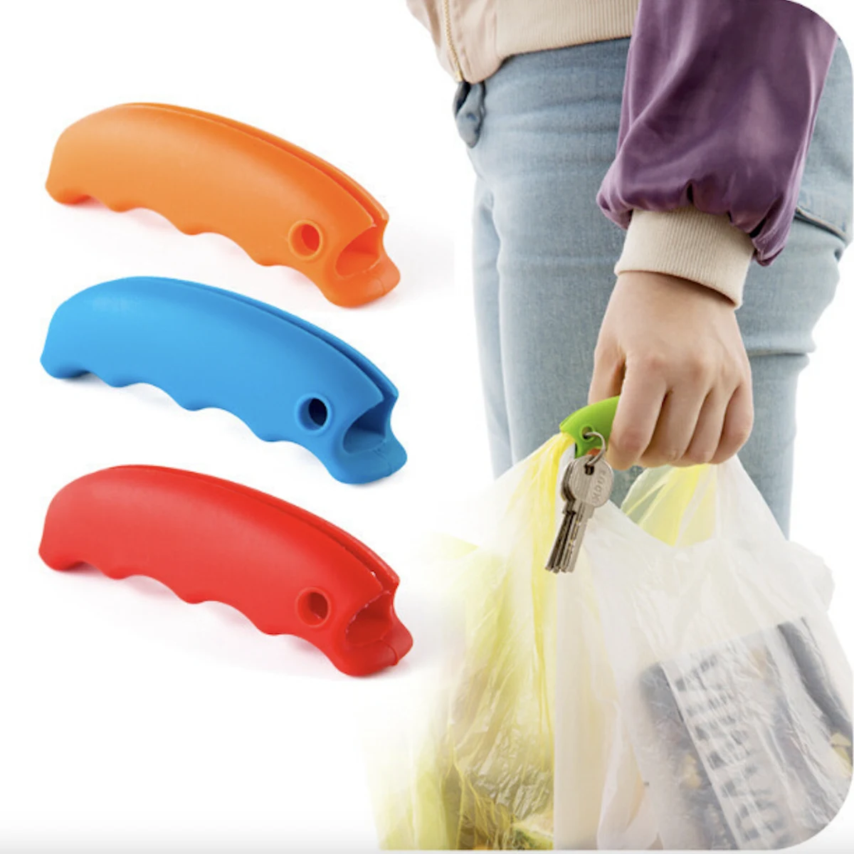 Silicone Bag Carrying Handle with Key Chain 1