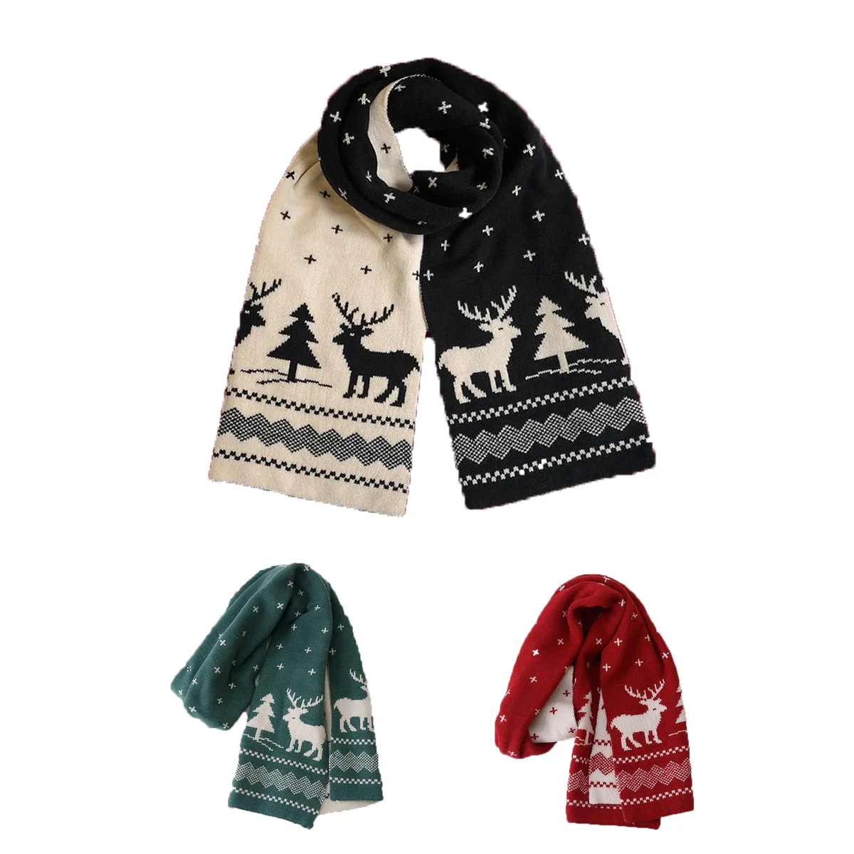 Christmas Knitted Scarf Warm Gift 1