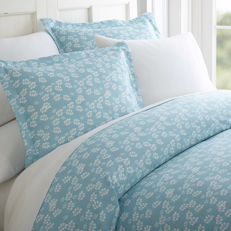 Duvet Cover Sets - Blue Wheat Floral Twin 2 Piece