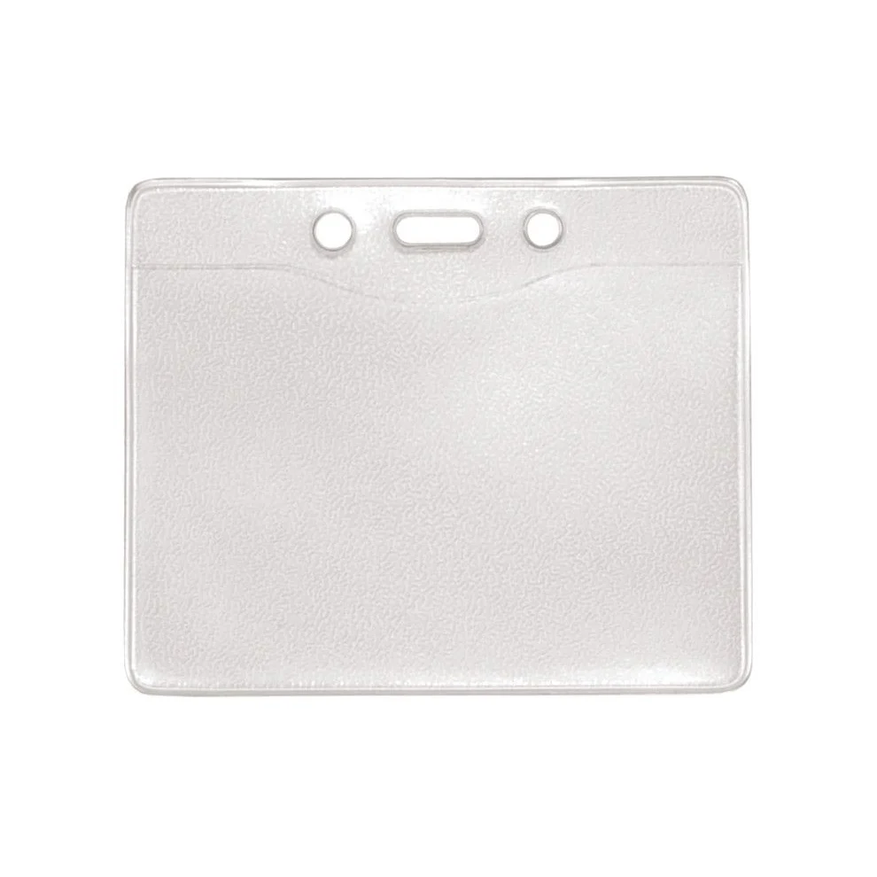 3.60" W x 3.05" H - Horizontal Clear Vinyl Badge Holder (Blank) 1