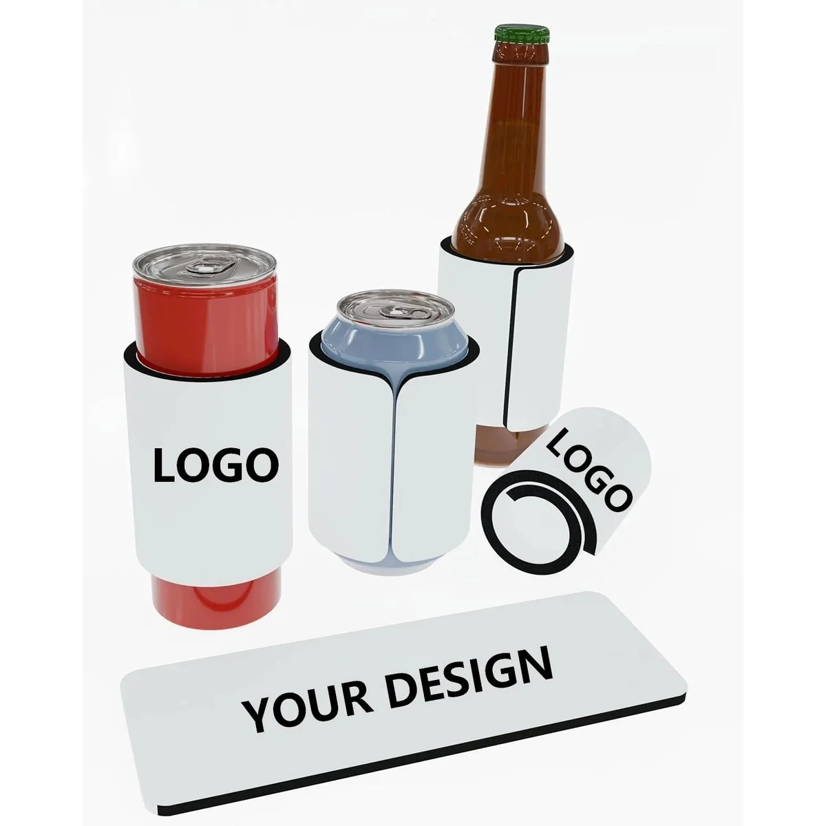 Customizable Bulk Slap Can Coolers, custom koozie with logo imprint 1
