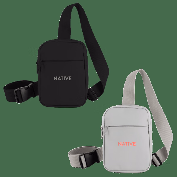 Crosscut Recycled PU Crossbody Bag
