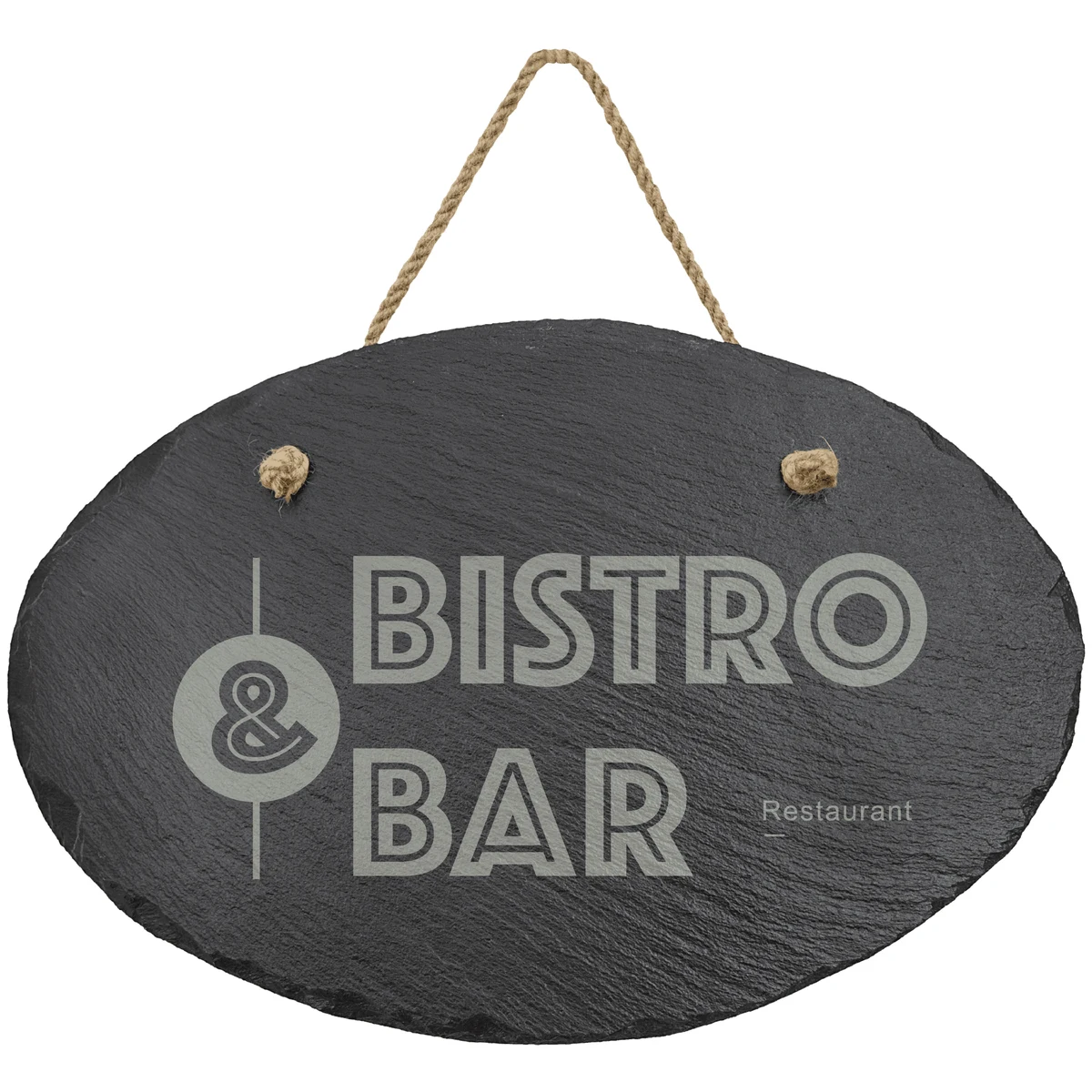 11 3/4" x 7 3/4" Oval Slate Decor with Hanger String 1