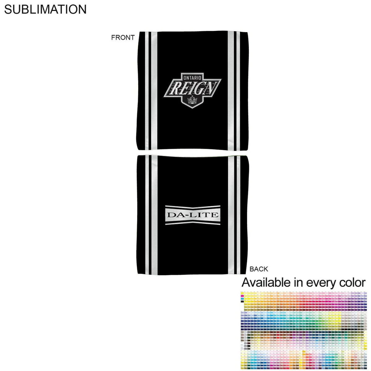 Colored Sublimated Rally, Skate Towels with Jersey stripes, 12x12, Sublimated Edge to Edge 2 sides 1