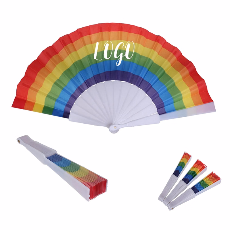 Folding Rainbow Hand Held Fan