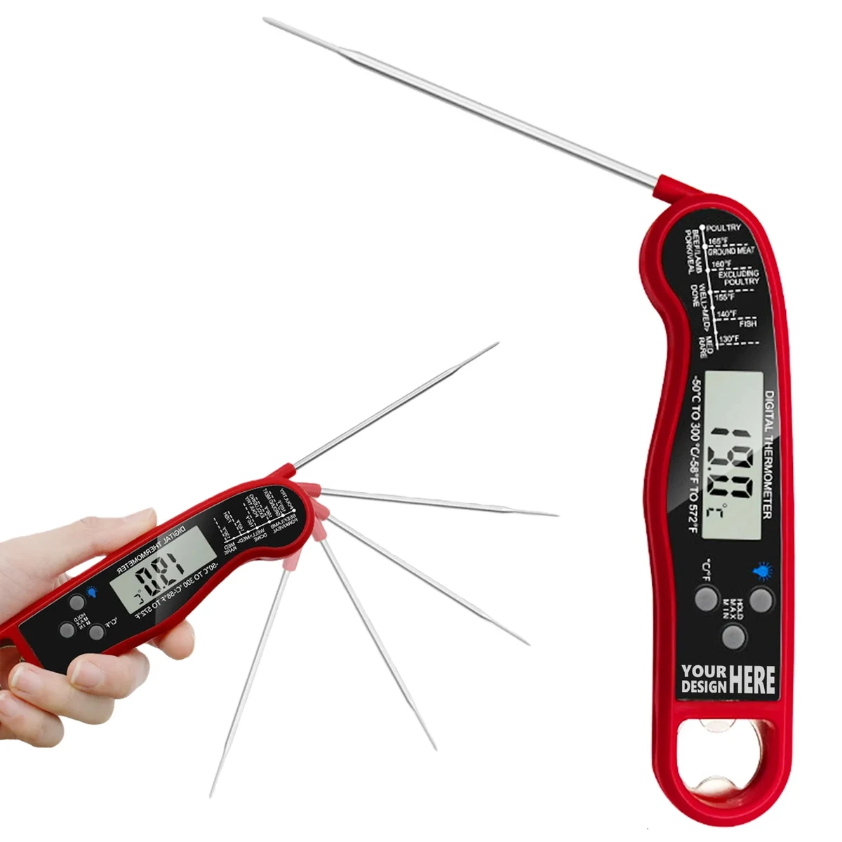 Foldable Digital Meat Thermometer With LCD Display 1
