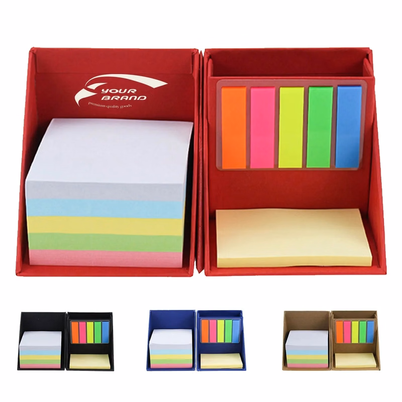 Colorful Foldable Sticky Notes Memo Box with Holder