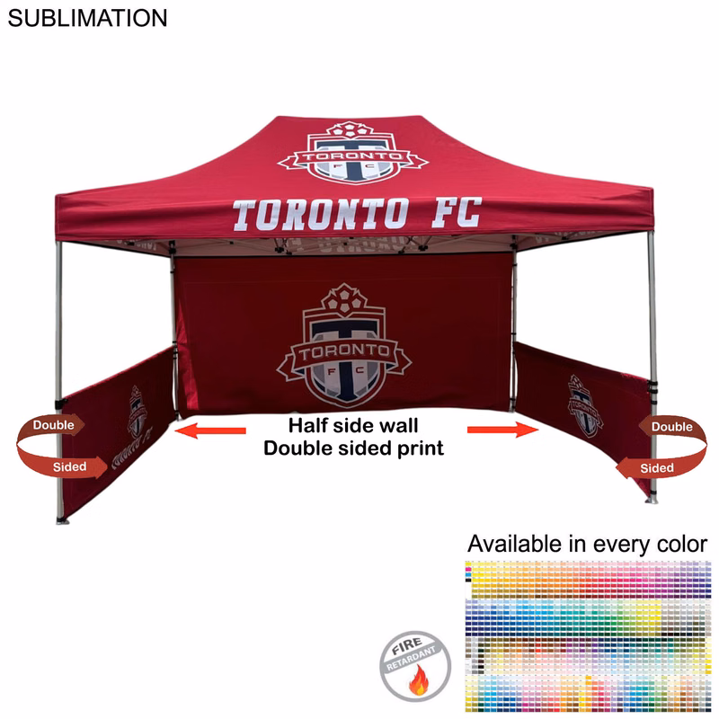 Half Side Wall for 10x15 Tent Kit, Sublimated, Double Sided Print