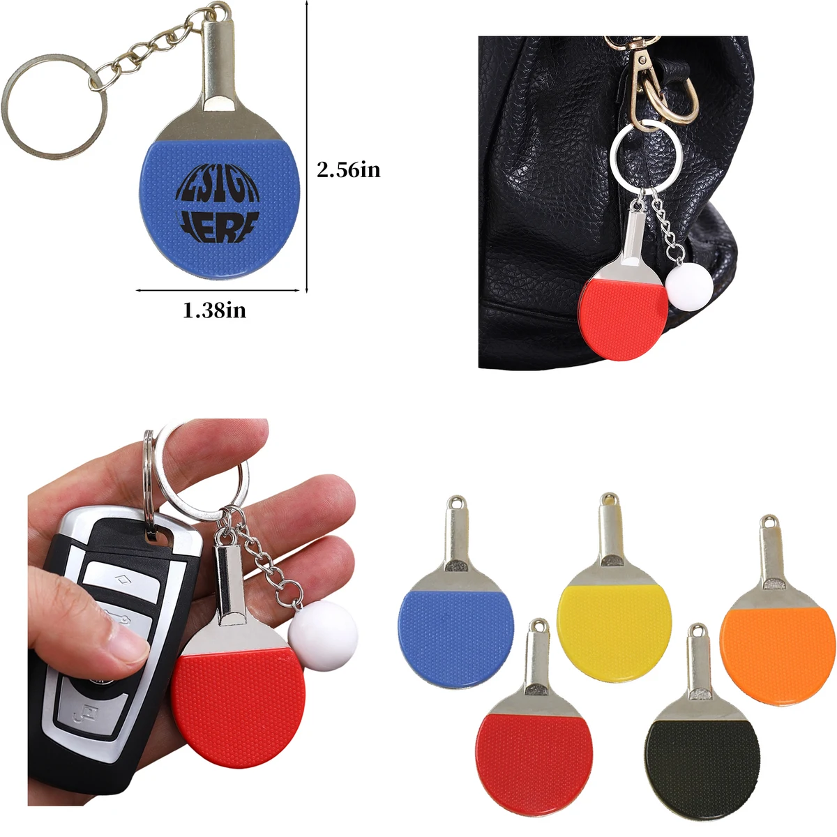 Mini Table Tennis Paddle Keychain 1