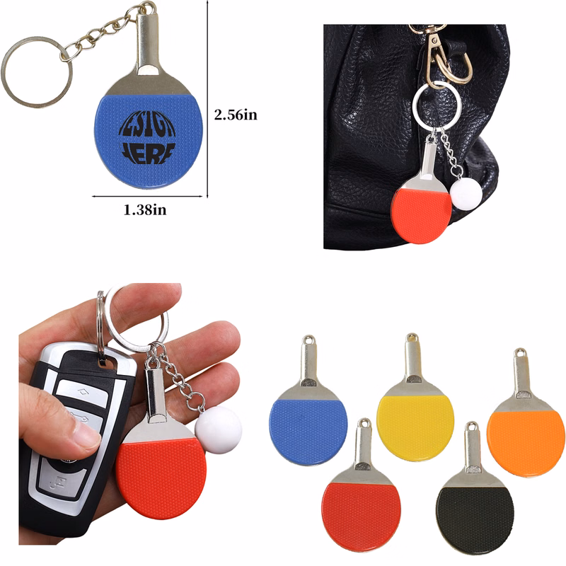 Mini Table Tennis Paddle Keychain