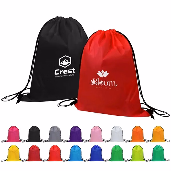 Custom 16.5x13.4 Sport Polyester Drawstring Backpack — Travel & Gym Promotional