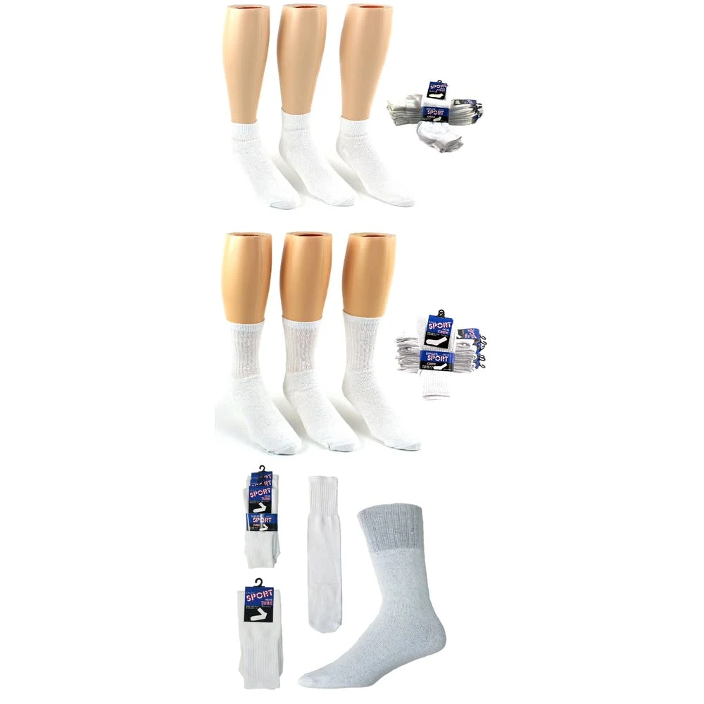 Men's Sock Combos - White Size 10-13 1