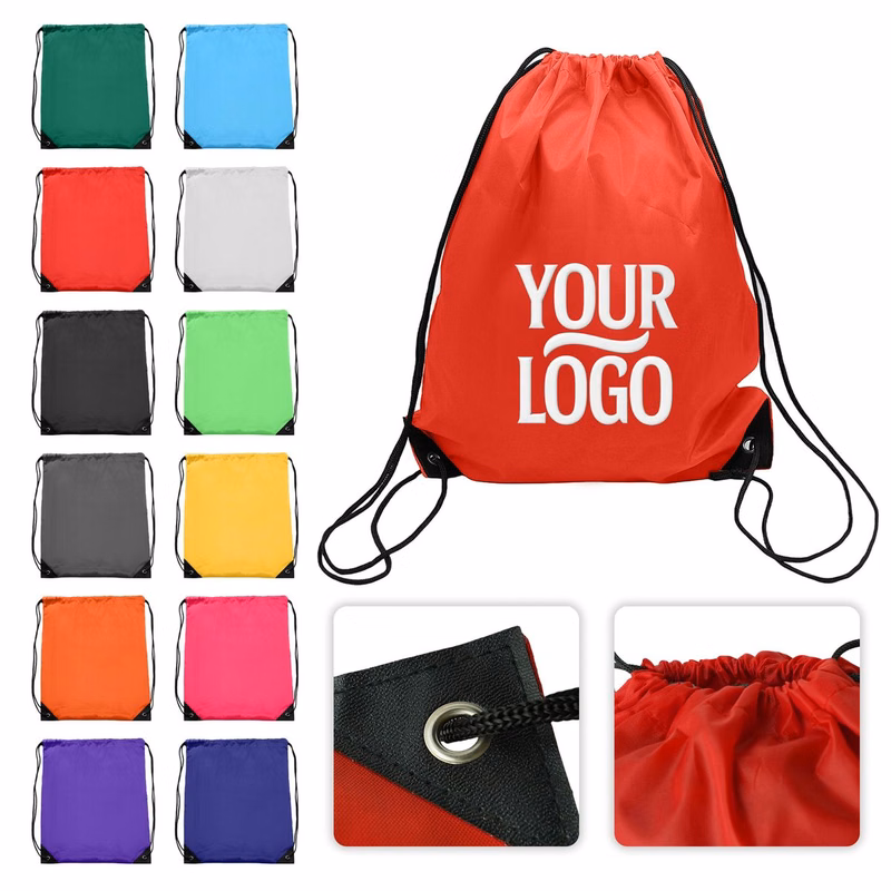 16 By 13 Inch Polyester Drawstring Backpack Bag