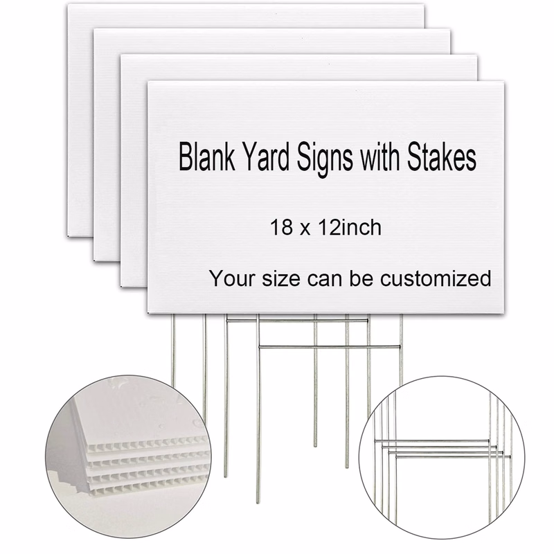 Blank Yard Signs with Stakes