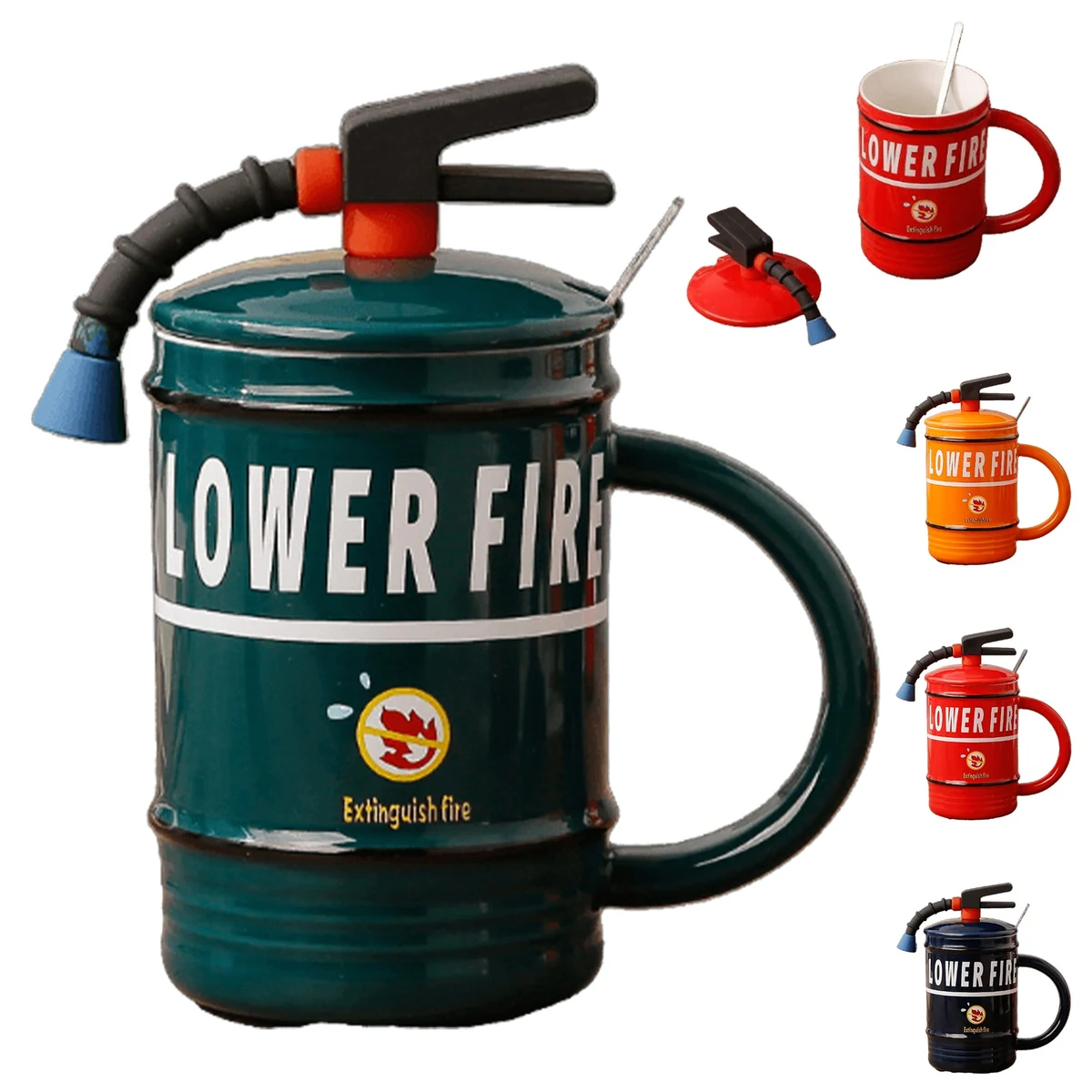 Fire Extinguisher Shaped Mugs W/Lid 1