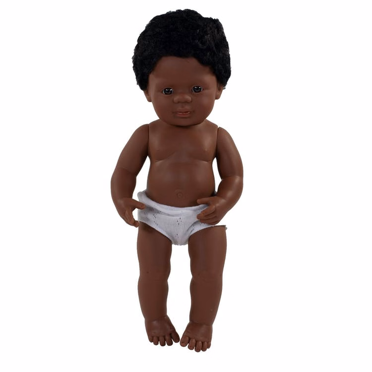 15" Baby Doll with Curly Hair - Brown Eyes