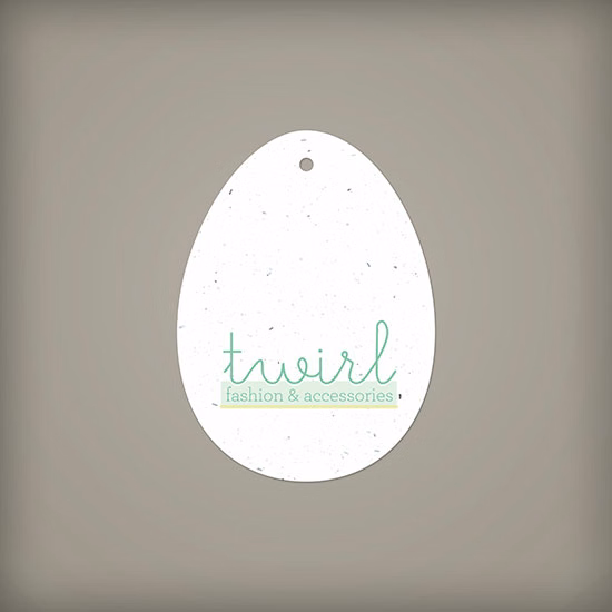 Single-Sided Egg Shape Seed Paper Tags