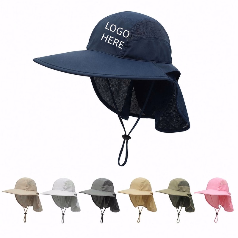 MOQ10 Wide Brim Sun Hat With Neck Flap