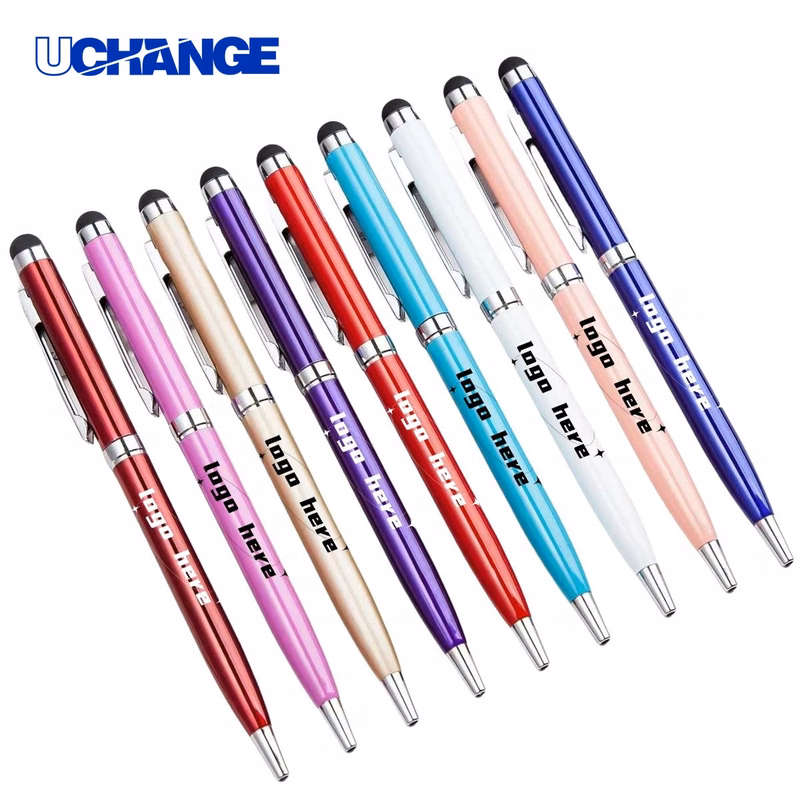 Metallic Slim Twister Stylus Ballpoint Pen for Tablets