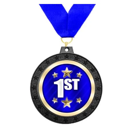 Medallion Holder: 2.5" Black All Star Medal 1