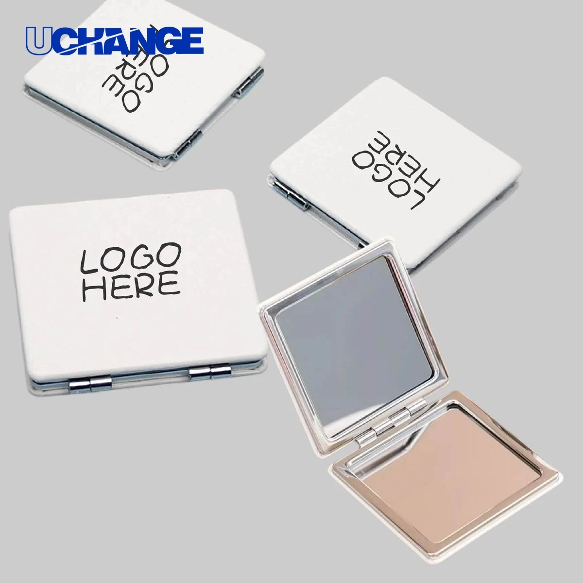 PU Leather Folding Square Cosmetic Mirror 1