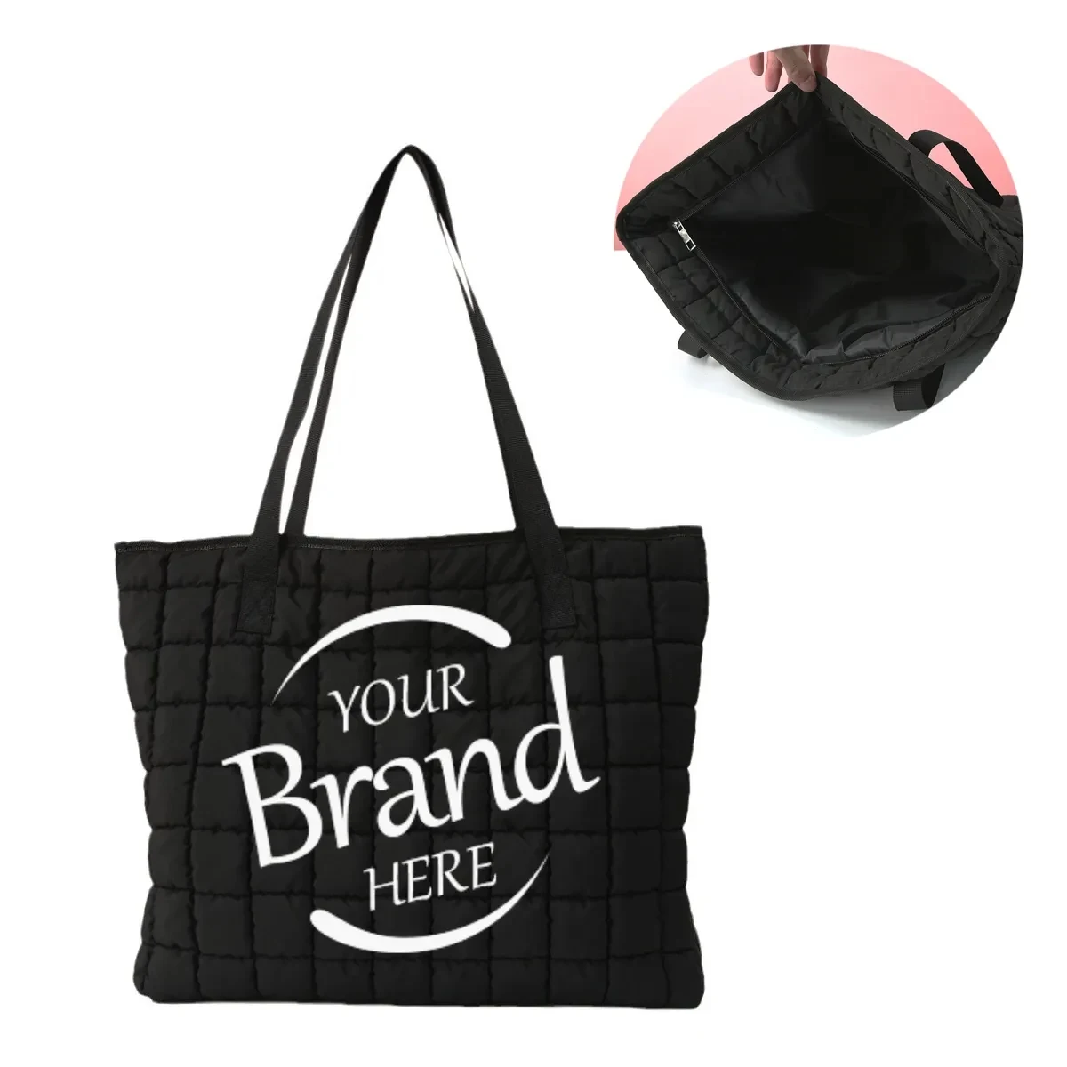 Quilted Puffer Large Tote Bag 1