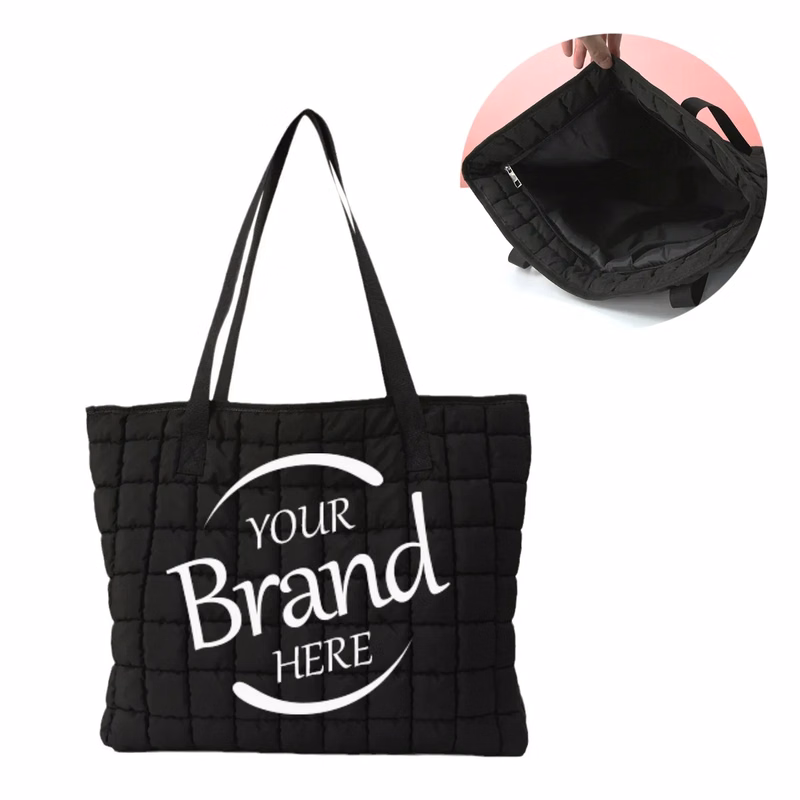 Quilted Puffer Large Tote Bag