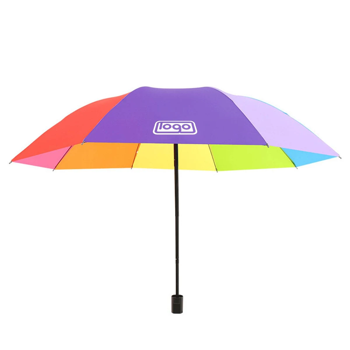 Portable Rainbow Folding Umbrella Compact Durable Travel 1