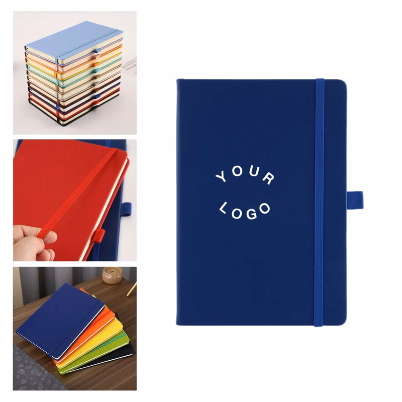 A5 Notebook with Elastic Closure and Ballpoint Pen