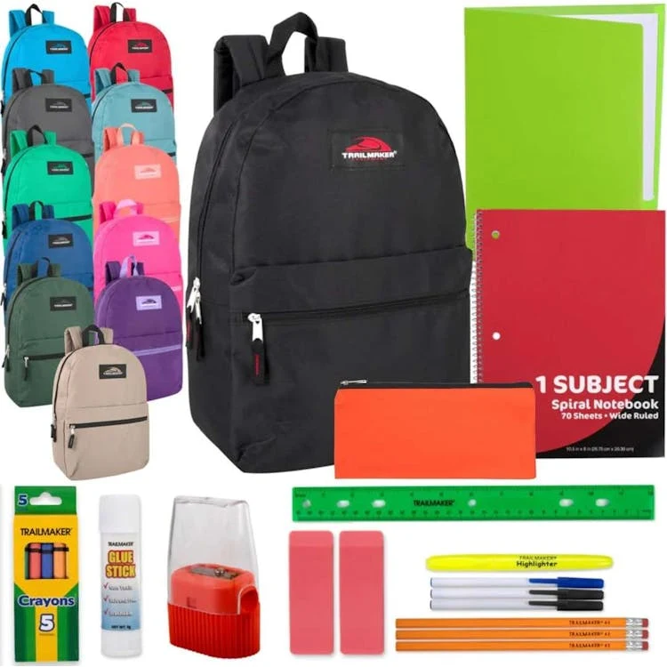 Middle School Supply Kits in 17" Backpack - 16 Pieces 1