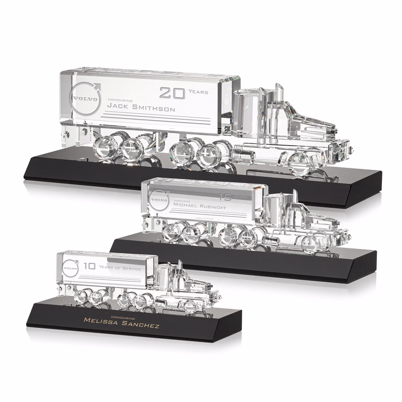 Crystal 18 Wheeler on Base - Black